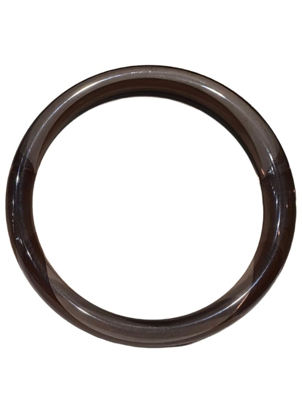 Natural Ice Obsidian Bangle Bracelet 23.23g 62 mm ID Smoky Black Gemstone Certie